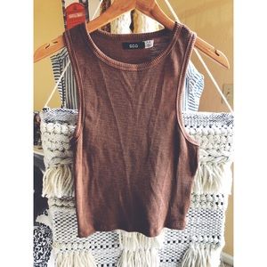 NWOT BDG Brown Racerback Crop Tank